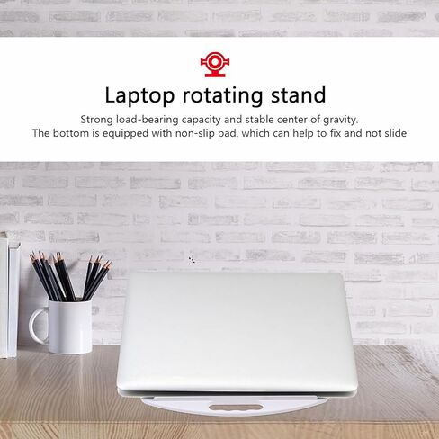 حامل كمبيوتر محمول دوار، حامل كمبيوتر مرتفع مع حامل هاتف، مبرد بلاستيكي أبيض قابل للتعديل للاستخدام في المكتب والمنزل in Kuwait
