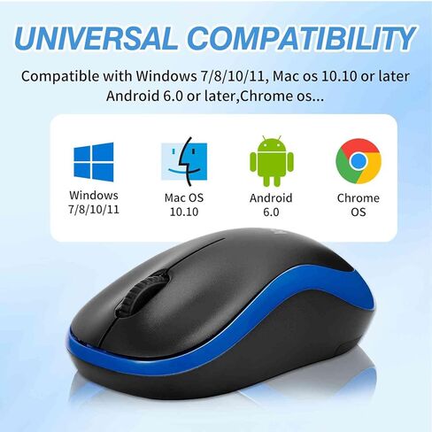 ماوس بصري لاسلكي - Logitec M185 Plug-and-Play، عمر بطارية طويل، تصميم مريح، للاستخدام باليد اليسرى واليمنى - متوافق مع أجهزة Macbook/أجهزة الكمبيوتر المحمولة/أجهزة الكمبيوتر المكتبية وجميع أنظمة التشغيل - أزرق in Saudi Arabia