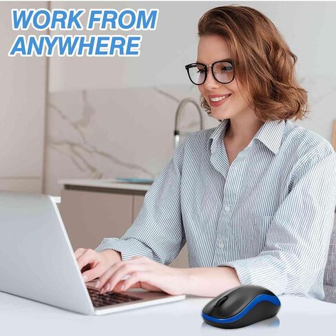 ماوس بصري لاسلكي - Logitec M185 Plug-and-Play، عمر بطارية طويل، تصميم مريح، للاستخدام باليد اليسرى واليمنى - متوافق مع أجهزة Macbook/أجهزة الكمبيوتر المحمولة/أجهزة الكمبيوتر المكتبية وجميع أنظمة التشغيل - أزرق in Saudi Arabia
