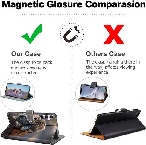 Case Wallet for iPhone 7 / iPhone 8 / SE (2020) / SE (2022), with [3 Card Slots], Kickstand Magnetic Closure PU Leather Shockproof Protective Flip Cover 4.7", Cat in Saudi Arabia