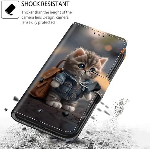 Case Wallet for iPhone 7 / iPhone 8 / SE (2020) / SE (2022), with [3 Card Slots], Kickstand Magnetic Closure PU Leather Shockproof Protective Flip Cover 4.7", Cat in Saudi Arabia