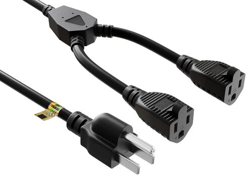 Cable Leader Power Cord Splitter Cable, 2 NEMA 5-15R to 1 NEMA 5-15P - Splitter Cord, Y Power Cable, Power Cord Extension and Splitter (72 inches) in Saudi Arabia