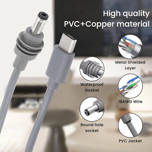 Diyeeni 5m/16.4FT for Mini DC Power Cable, 3 in 1 USB C, DC & 12V/24V Car Charger to DC Power Cable Compatible with Power Bank 65W + PD Source in Saudi Arabia