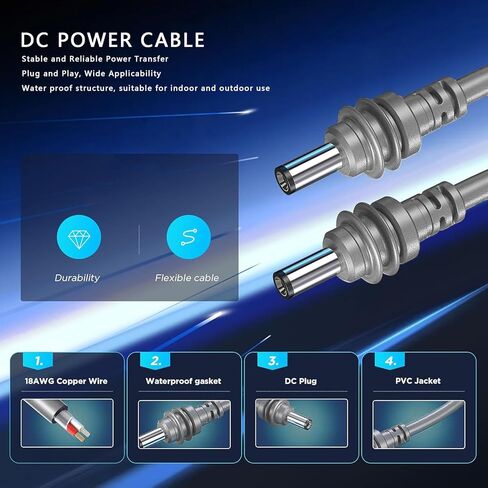 Diyeeni 5m/16.4FT for Mini DC Power Cable, 3 in 1 USB C, DC & 12V/24V Car Charger to DC Power Cable Compatible with Power Bank 65W + PD Source in Saudi Arabia
