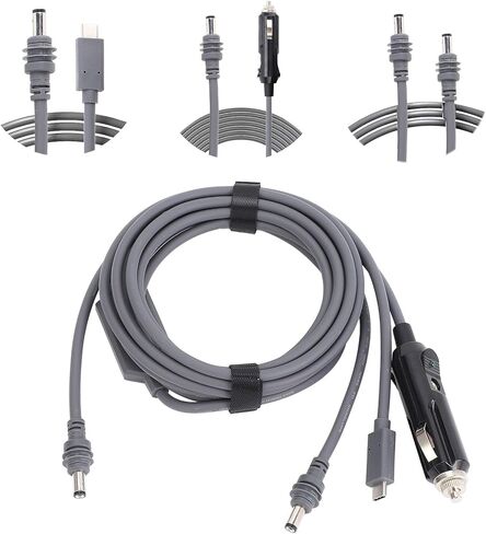 Diyeeni 5m/16.4FT for Mini DC Power Cable, 3 in 1 USB C, DC & 12V/24V Car Charger to DC Power Cable Compatible with Power Bank 65W + PD Source in Saudi Arabia