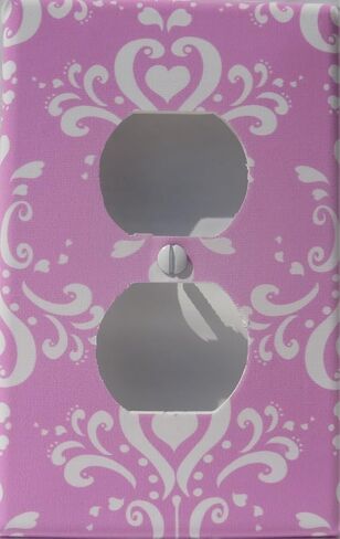 Pink Damask Light Switch Plate / Pink Damask Nursery Wall Decor (Single Light Switch Plate Cover) in Saudi Arabia