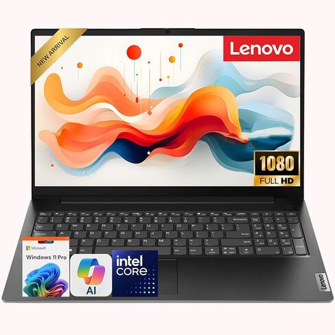 كمبيوتر محمول Lenovo V15 للأعمال والإنتاجية، شاشة FHD مقاس 15.6 بوصة، معالج Intel قوي، ذاكرة الوصول العشوائي 16 جيجابايت، 512 جيجابايت SSD، صوت دولبي، عمر بطارية طويل، مصراع الخصوصية، لوحة مفاتيح هادئة، Windows 11 Pro in Kuwait