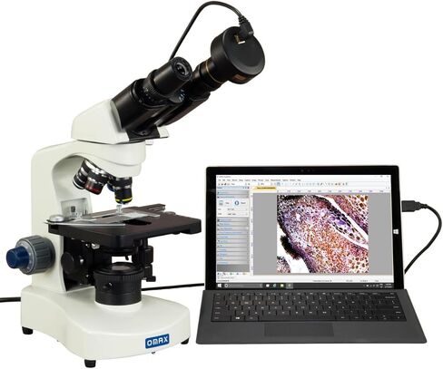 OMAX 40X-2000X Binocular Compound Siedentopf LED Microscope with Kohler Illumination and 9MP Camera in Saudi Arabia
