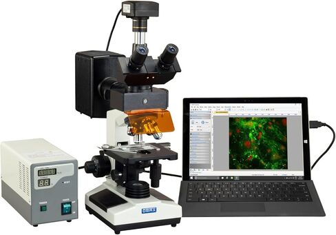مجهر مختبر بيولوجي OMAX 40X-1600X 18MP USB 3.0 رقمي EPI-Fluorescent ثلاثي العينيات in Kuwait