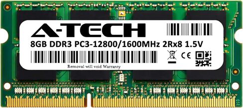 A-Tech ذاكرة الوصول العشوائي 8 جيجابايت لتوشيبا ستالايت C50-A-0JT، C850-0G6، C850-0HU، C850-ST4NX1، C855D-S5106، T652-W6VGB، T752-WTTFB، U840-1007U، U840-1009X | ترقية الذاكرة DDR3 1600 ميجا هرتز PC3-12800 SODIMM 1.5V بدون إمكانية تصحيح الأخطاء (ECC) in Saudi Arabia