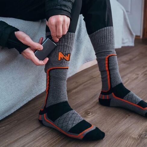 Mobile Warming Premium Merino Wool Heated Socks w Wireless Remote Control - Anti-Odor, Moisture Wicking, Unisex Men Women in Saudi Arabia