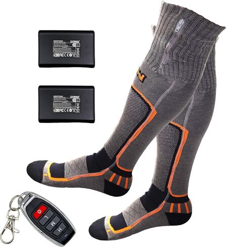 Mobile Warming Premium Merino Wool Heated Socks w Wireless Remote Control - Anti-Odor, Moisture Wicking, Unisex Men Women in Saudi Arabia