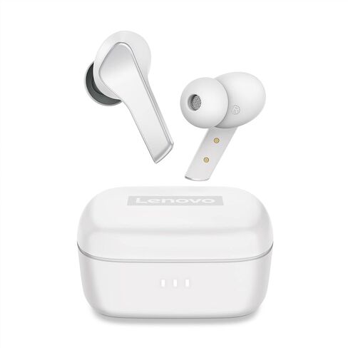 Lenovo Smart True Wireless Earbuds - Smart Switch Fast Pair - Active Noise Cancelling Earphones with Wireless Charging Case - 28 Hrs Playtime Headphones - Bluetooth - White (Renewed) in Saudi Arabia