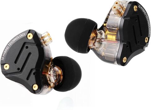 سماعات أذن Linsoul KZ ZS10 Pro (بدون ميكروفون، أسود داكن) + كابل Tripowin Zonie 16 Core (2pin، 3.5 ملم، بنفسجي) in Kuwait