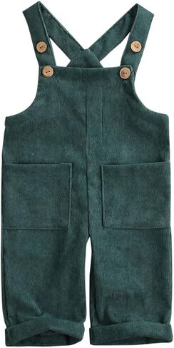 Toddler Baby Boy Girls Solid Corduroy Overalls Romper Jumpsuit Suspender Bib Pants One-Piece Outift Clothes in Saudi Arabia