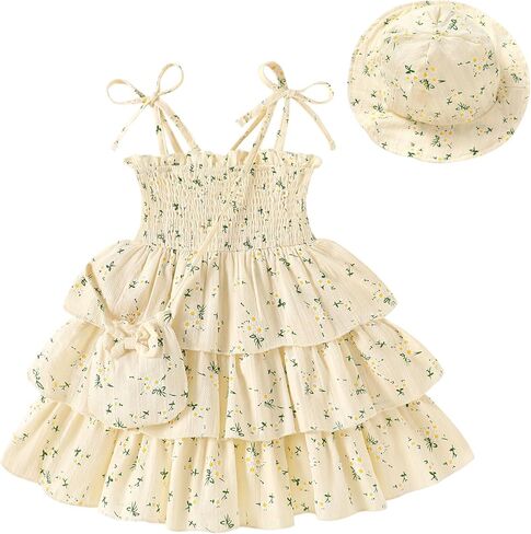 YOUNGER TREE Baby Girls Clothes Toddler Girl Summer Dress Ruffle Casual Dresses Sleeveless Outfits Beach Sundress in Saudi Arabia