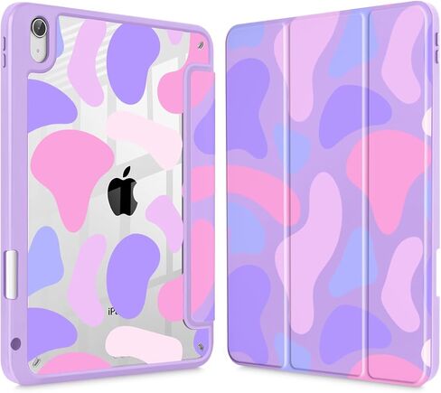 حافظة لجهاز iPad Air 11 بوصة الجيل السابع/السادس (M3/M2) 2025/2024، حافظة لجهاز iPad Air 5th/4th Gen 10.9 بوصة 2022/2020، غطاء واقٍ رفيع مع غطاء خلفي شفاف صلب، فراولة مرسومة يدويًا in Kuwait