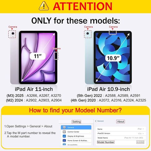 for iPad Air 11 Inch Case 7th/6th Gen (M3/M2) 2025/2024, for iPad Air 5th/4th Gen Case 10.9 Inch 2022/2020, Slim Stand Protective Cover with Hard Clear Back Shell Cover, Hand Drawn Strawberry in Saudi Arabia