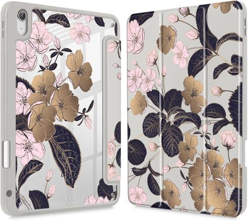 for iPad Air 11 Inch Case 7th/6th Gen (M3/M2) 2025/2024, for iPad Air 5th/4th Gen Case 10.9 Inch 2022/2020, Slim Stand Protective Cover with Hard Clear Back Shell Cover, Hand Drawn Strawberry in Saudi Arabia