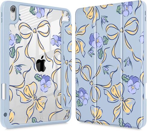 for iPad Air 11 Inch Case 7th/6th Gen (M3/M2) 2025/2024, for iPad Air 5th/4th Gen Case 10.9 Inch 2022/2020, Slim Stand Protective Cover with Hard Clear Back Shell Cover, Hand Drawn Strawberry in Saudi Arabia