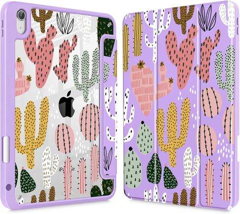 for iPad Air 11 Inch Case 7th/6th Gen (M3/M2) 2025/2024, for iPad Air 5th/4th Gen Case 10.9 Inch 2022/2020, Slim Stand Protective Cover with Hard Clear Back Shell Cover, Hand Drawn Strawberry in Saudi Arabia
