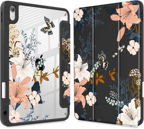 for iPad Air 11 Inch Case 7th/6th Gen (M3/M2) 2025/2024, for iPad Air 5th/4th Gen Case 10.9 Inch 2022/2020, Slim Stand Protective Cover with Hard Clear Back Shell Cover, Hand Drawn Strawberry in Saudi Arabia