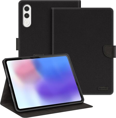 حافظة جلدية متوافقة مع Lenovo Xiaoxin Pad Pro GT TB710FU 11.1 2025 غطاء واقٍ مع غطاء داخلي من السيليكون TPU، حامل مدمج ومقاوم للسقوط (أسود) in Kuwait
