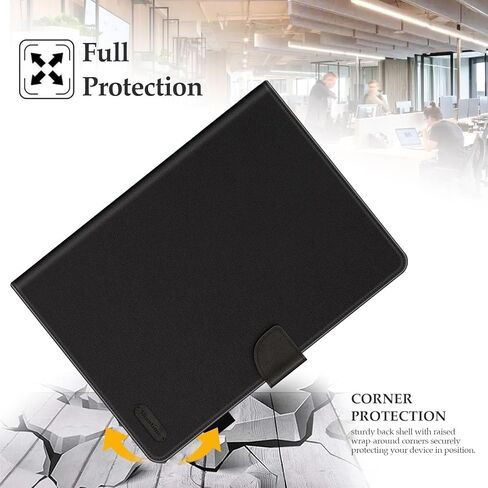 حافظة جلدية متوافقة مع Lenovo Xiaoxin Pad Pro GT TB710FU 11.1 2025 غطاء واقٍ مع غطاء داخلي من السيليكون TPU، حامل مدمج ومقاوم للسقوط (أسود) in Kuwait