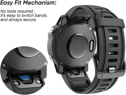 NotoCity متوافق مع حزام ساعة Fenix ​​6S 20 ملم رياضي لساعة Fenix ​​5S/5S Plus/Fenix ​​7S/Fenix ​​6S Pro/D2 Delta S الذكية (أسود) in Kuwait