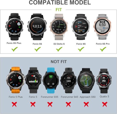 NotoCity متوافق مع حزام ساعة Fenix ​​6S 20 ملم رياضي لساعة Fenix ​​5S/5S Plus/Fenix ​​7S/Fenix ​​6S Pro/D2 Delta S الذكية (أسود) in Kuwait