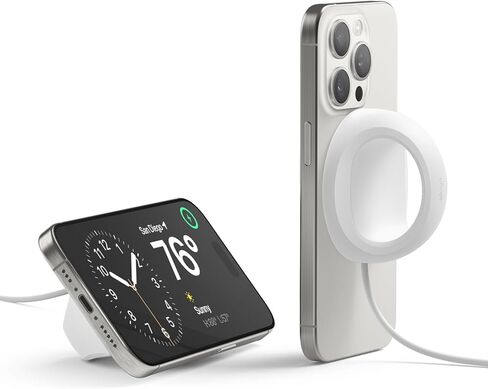 حامل Elago Grip متوافق مع شاحن MagSafe، حامل هاتف متوافق مع سلسلة iPhone 16/15/14/13/12، مصمم لوضع المنضدة الليلية [كابل الشحن غير متضمن] [وردي جميل] in Saudi Arabia
