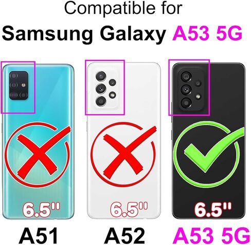 for Samsung Galaxy A53 5G Wallet case, Flip Folio Cover with Stand Feature for Women Men, PU Leather Phone Case Fit for Samsung Galaxy A53 5G [Rose Gold-Butterfly] in Saudi Arabia