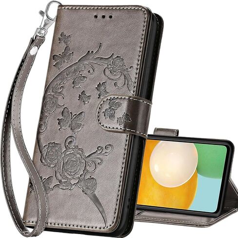 for Samsung Galaxy A53 5G Wallet case, Flip Folio Cover with Stand Feature for Women Men, PU Leather Phone Case Fit for Samsung Galaxy A53 5G [Rose Gold-Butterfly] in Saudi Arabia