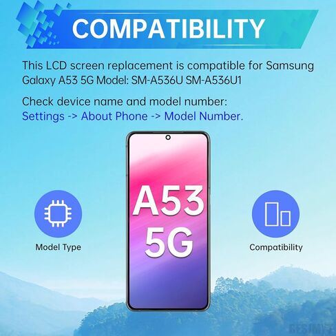 for Samsung Galaxy A53 5G Screen Replacement with Frame LCD Display Touch Digitizer Full Assembly and Side Button Ear Speaker Vibration Motor Glass Repair Tools Kit SM-A536U SM-A536U1 in Saudi Arabia