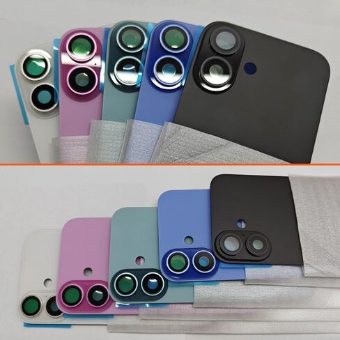 قطعة واحدة 2IN1 غطاء خلفي خلفي زجاجي بديل لهاتف iPhone 16 Plus غطاء بطارية زجاجي للوحة الباب غطاء استبدال فتحة كبيرة مع أجزاء صغيرة لوحة معدنية مغناطيسية (وردي) in Saudi Arabia