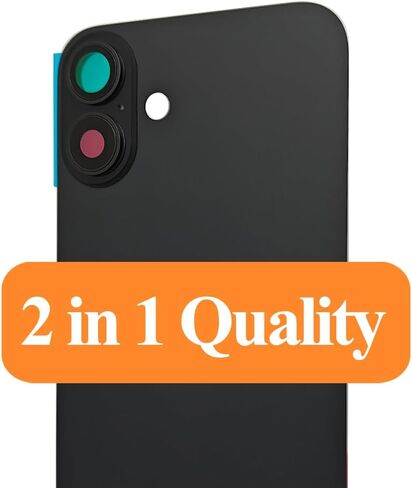 قطعة واحدة 2IN1 غطاء خلفي خلفي زجاجي بديل لهاتف iPhone 16 Plus غطاء بطارية زجاجي للوحة الباب غطاء استبدال فتحة كبيرة مع أجزاء صغيرة لوحة معدنية مغناطيسية (وردي) in Saudi Arabia