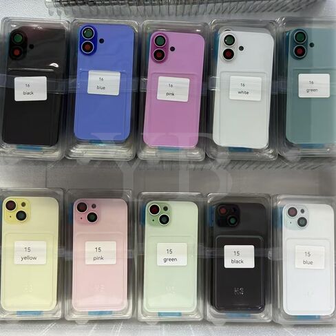 قطعة واحدة 2IN1 غطاء خلفي خلفي زجاجي بديل لهاتف iPhone 16 Plus غطاء بطارية زجاجي للوحة الباب غطاء استبدال فتحة كبيرة مع أجزاء صغيرة لوحة معدنية مغناطيسية (وردي) in Saudi Arabia