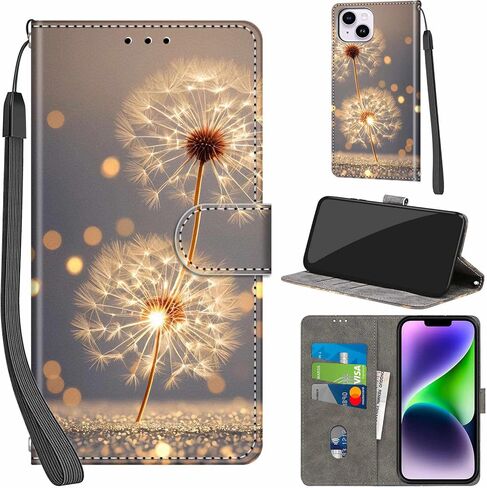 Case Wallet for iPhone 14 Plus, with [3 Card Slots], Kickstand Magnetic Closure PU Leather Shockproof Protective Flip Cover 6.7", Pink Rose in Saudi Arabia