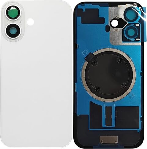 قطعة واحدة 2IN1 غطاء خلفي خلفي زجاجي بديل لهاتف iPhone 16 Plus غطاء بطارية زجاجي للوحة الباب غطاء استبدال فتحة كبيرة مع أجزاء صغيرة لوحة معدنية مغناطيسية (وردي) in Saudi Arabia