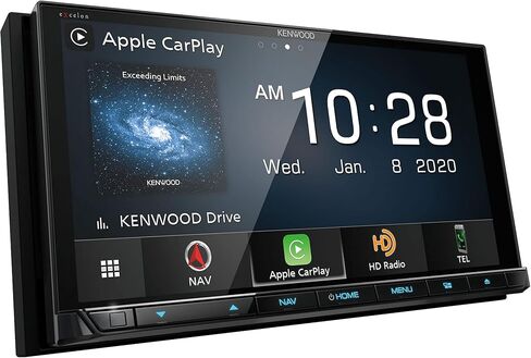KENWOOD DNX997XR 6.8" CD/DVD Garmin Navigation Touchscreen Receiver w/Apple CarPlay and Android Auto | Plus KENWOOD CMOS-230LP Universal Backup Camera in Saudi Arabia