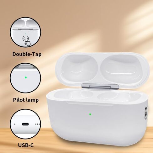 علبة شحن لاسلكية بديلة متوافقة مع AirPods Pro 3 (موديل 2025) - شحن لاسلكي USB-C وQi، سماعات الأذن غير متضمنة in Kuwait