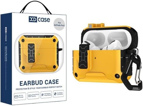 حافظة لأجهزة AirPods Pro 3 XDcase حافظة سماعات أذن مغناطيسية منبثقة تلقائيًا مع حامل لأجهزة AirPods Pro 3 (أسود) in Saudi Arabia