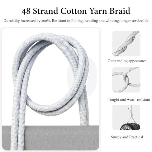 6FT Pack of 2-60W USB C to USB C Fast Charger Cable-2M Long PD (3A) Nylon Braided Type C Data Cable for Apple iPhone 17 16 15 Pro Max Plus,MacBook Air Ipad Pro, Samsung Galaxy S24 S25 Ultra in Saudi Arabia