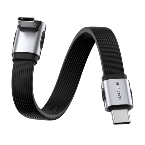 كابل Hagibis USB4، نقل بيانات 80 جيجابت في الثانية، كابل USB-C للشحن السريع 240 واط، كابل USB 4 V2.0 قصير 8K@60 هرتز لهاتف iPhone 17 16 15 Pro Max، iPad Pro، Thunderbolt 5/4 (متوسط ​​90 درجة، 0.3FT) in Kuwait