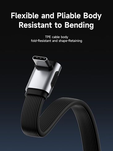 كابل Hagibis USB4، نقل بيانات 80 جيجابت في الثانية، كابل USB-C للشحن السريع 240 واط، كابل USB 4 V2.0 قصير 8K@60 هرتز لهاتف iPhone 17 16 15 Pro Max، iPad Pro، Thunderbolt 5/4 (متوسط ​​90 درجة، 0.3FT) in Saudi Arabia