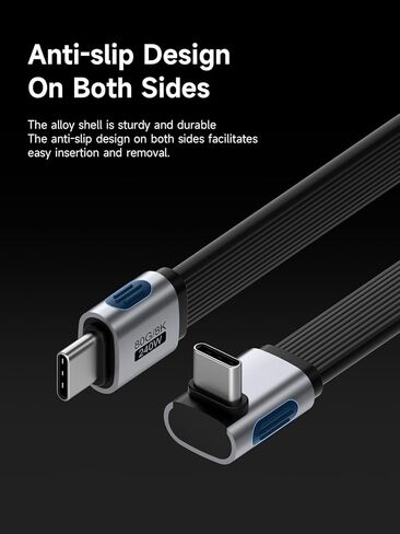 كابل Hagibis USB4، نقل بيانات 80 جيجابت في الثانية، كابل USB-C للشحن السريع 240 واط، كابل USB 4 V2.0 قصير 8K@60 هرتز لهاتف iPhone 17 16 15 Pro Max، iPad Pro، Thunderbolt 5/4 (متوسط ​​90 درجة، 0.3FT) in Saudi Arabia