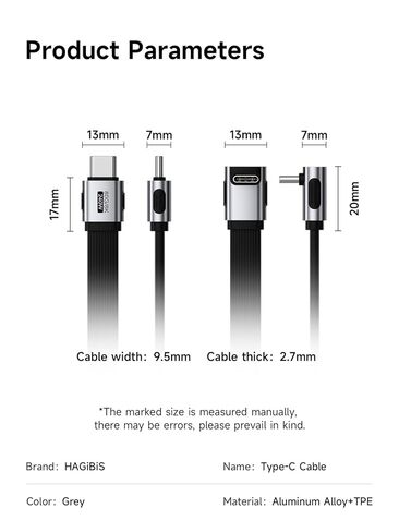 كابل Hagibis USB4، نقل بيانات 80 جيجابت في الثانية، كابل USB-C للشحن السريع 240 واط، كابل USB 4 V2.0 قصير 8K@60 هرتز لهاتف iPhone 17 16 15 Pro Max، iPad Pro، Thunderbolt 5/4 (متوسط ​​90 درجة، 0.3FT) in Saudi Arabia