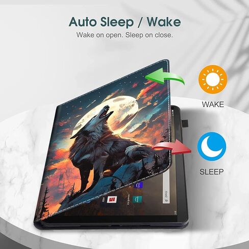 Case for All-New Kindle Paperwhite 12th Gen 2024 (7") & Kindle Colorsoft Signature Edition (7"), Multi-Angle Smart Stand Cover Auto Sleep/Wake, Wolf Howling at The Moon in Saudi Arabia