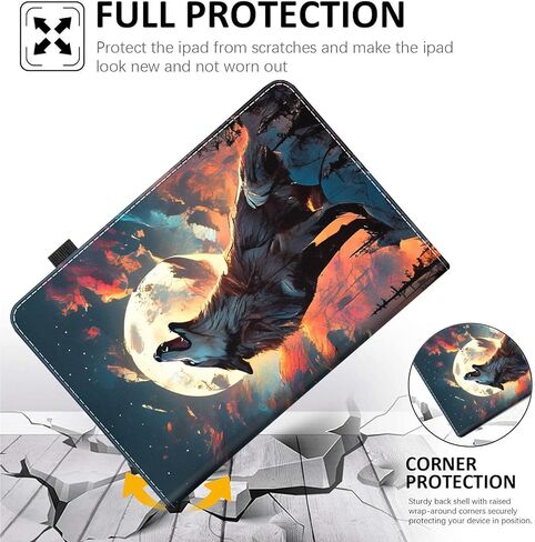 Case for All-New Kindle Paperwhite 12th Gen 2024 (7") & Kindle Colorsoft Signature Edition (7"), Multi-Angle Smart Stand Cover Auto Sleep/Wake, Wolf Howling at The Moon in Saudi Arabia