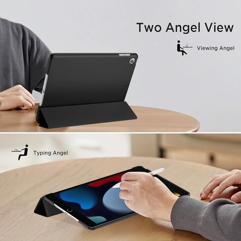 Case for iPad 10th Gen 10.9 inch, Slim Stand Protective Cover with Hard PC Translucent Back Shell Cover for iPad 10th Generation 2022, Auto Wake/Sleep, Support Touch ID, Black in Saudi Arabia